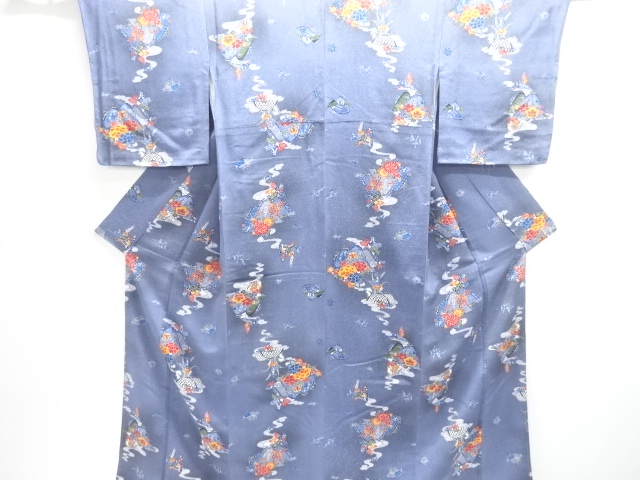 JAPANESE KIMONO / KOMON / CHIRIMEN / MOUNTAIN SCENERY 